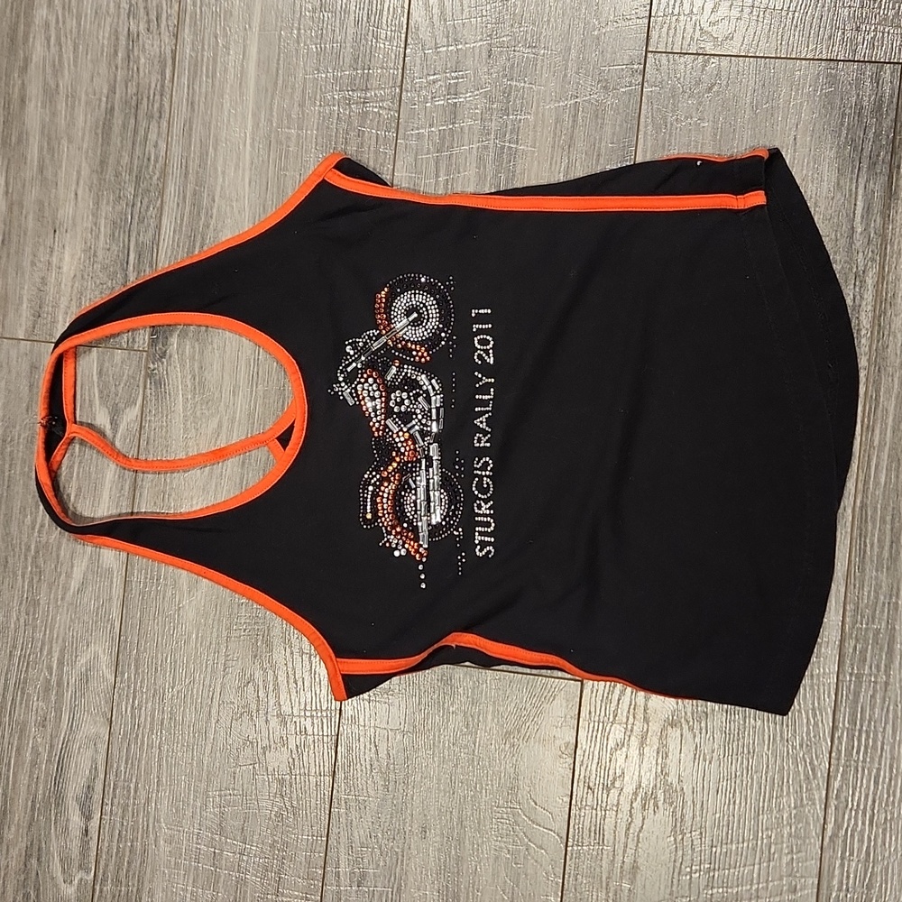 EUC Sports Gallery Motorcycle 2011 Sturgis Rally Women's sz XS Tank w/gems